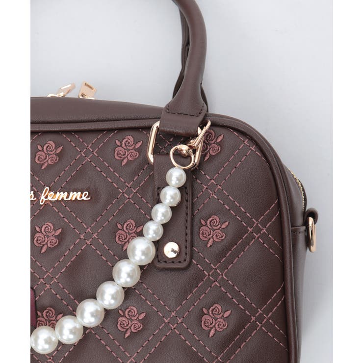 チャーム付ローズキルトバッグ | axes femme | 詳細画像7 