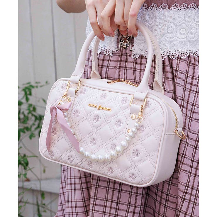 生成り | チャーム付ローズキルトバッグ | axes femme