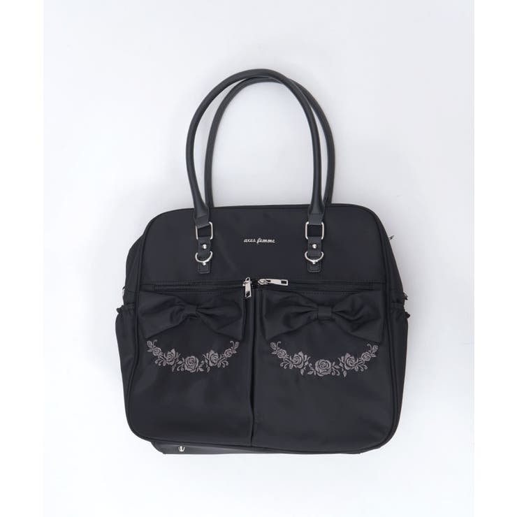 撥水ナイロンＷリボンボストン | axes femme | 詳細画像15 