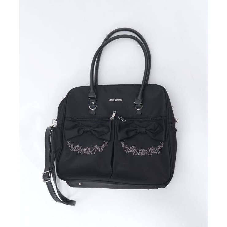 撥水ナイロンＷリボンボストン | axes femme | 詳細画像23 