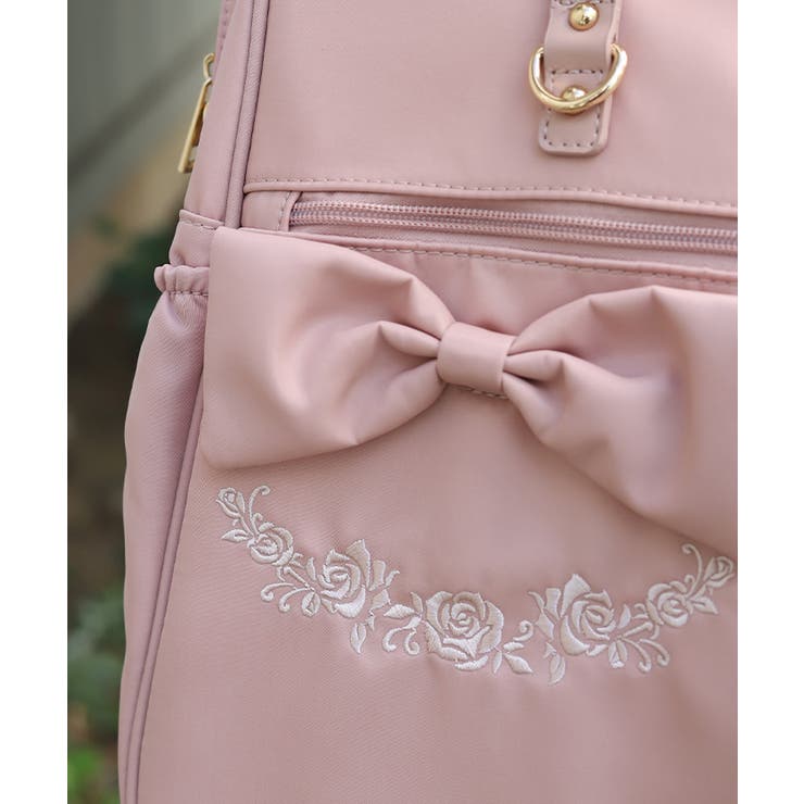 撥水ナイロンＷリボンボストン | axes femme | 詳細画像5 