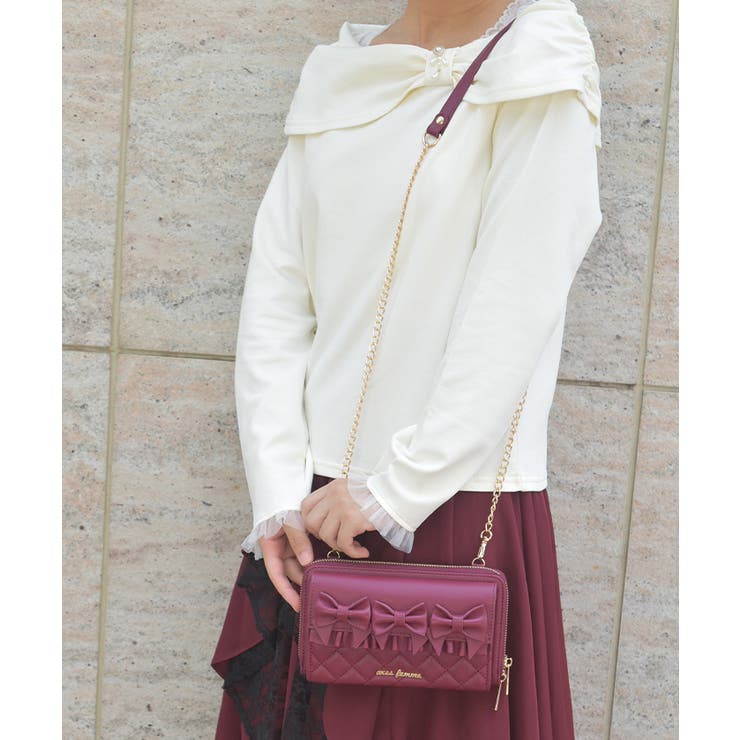 リボンキルトヨコ型ショルダー | axes femme | 詳細画像5 