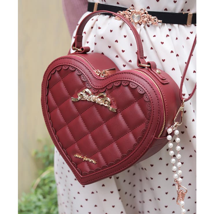 ワイン | ハートモチーフポシェット | axes femme