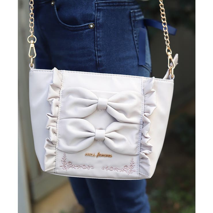 生成り | 撥水ナイロンリボンショルダー | axes femme