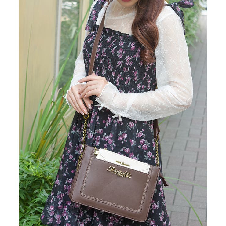 茶 | レターポーチ付きショルダー | axes femme