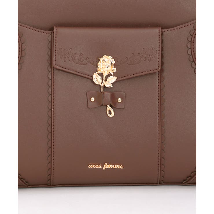 薔薇モチーフ型押しA4トート[品番：IGAW0004739]｜axes femme