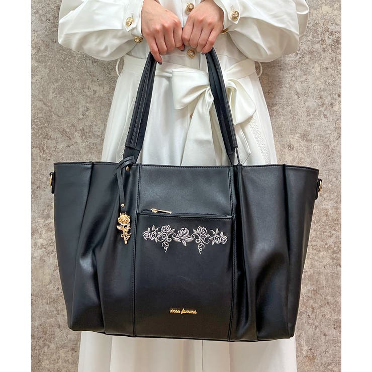 薔薇刺繍多機能ビッグトート[品番：IGAW0004892]｜axes femme
