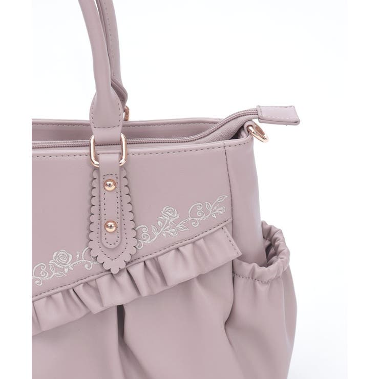 ローズ刺繍フリルＡ４トート | axes femme | 詳細画像10 