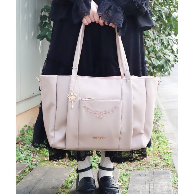 薔薇刺繍多機能ビッグトート | axes femme | 詳細画像7 