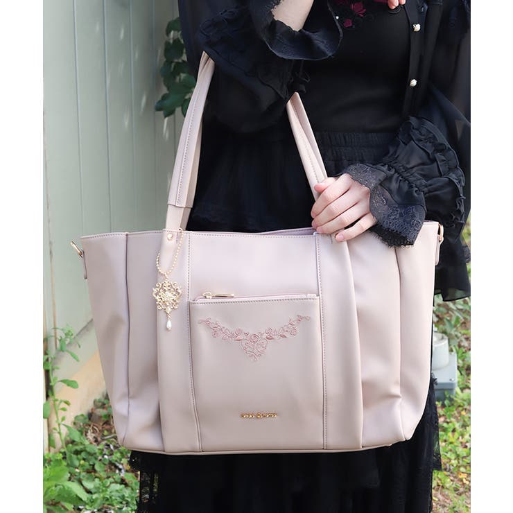 ピンク | 薔薇刺繍多機能ビッグトート | axes femme