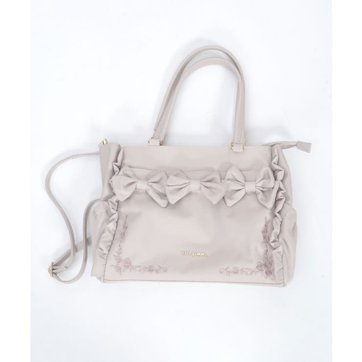 撥水ナイロン連リボントート | axes femme | 詳細画像17 