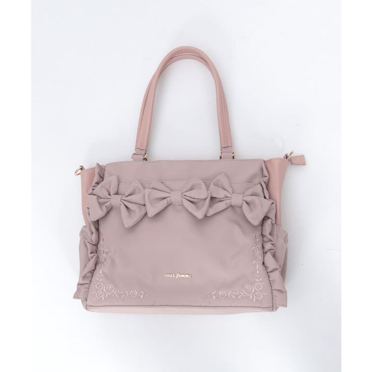 撥水ナイロン連リボントート | axes femme | 詳細画像19 