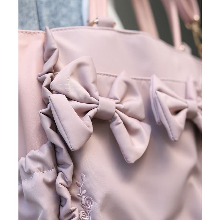 撥水ナイロン連リボントート | axes femme | 詳細画像4 