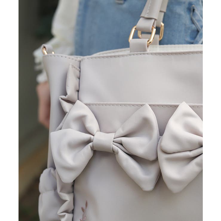 撥水ナイロン連リボントート | axes femme | 詳細画像8 