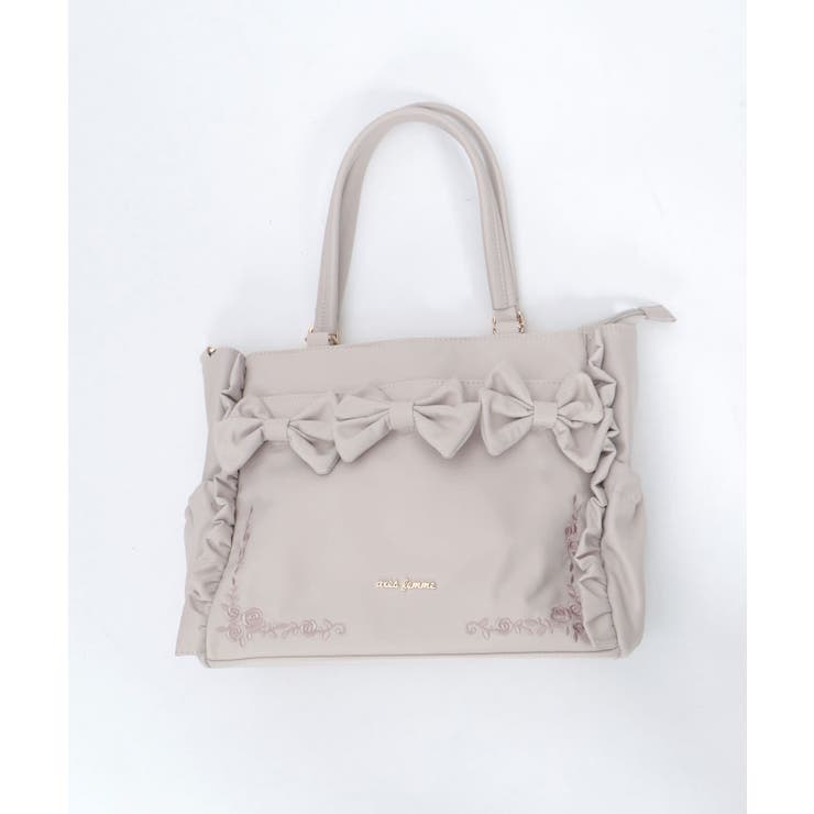 撥水ナイロン連リボントート | axes femme | 詳細画像9 