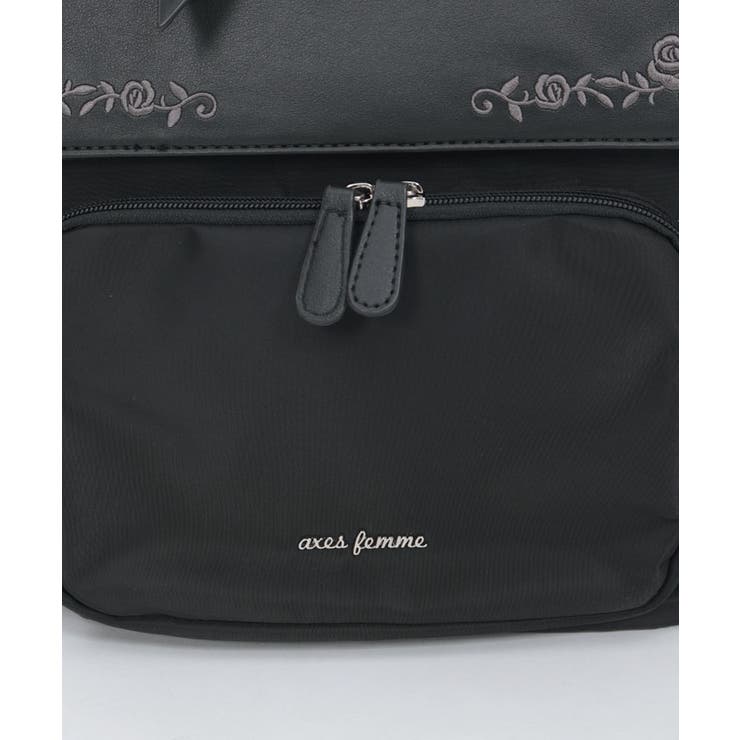 撥水ナイロン刺繍使いリュック | axes femme | 詳細画像13 