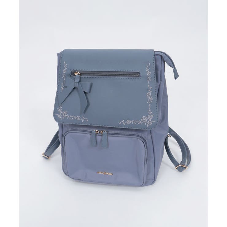 撥水ナイロン刺繍使いリュック | axes femme | 詳細画像17 