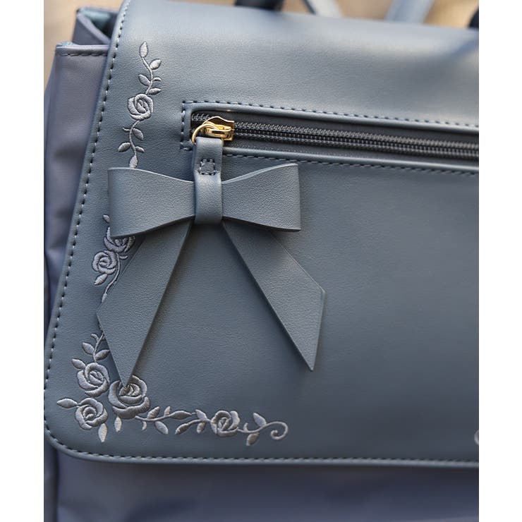 撥水ナイロン刺繍使いリュック | axes femme | 詳細画像2 