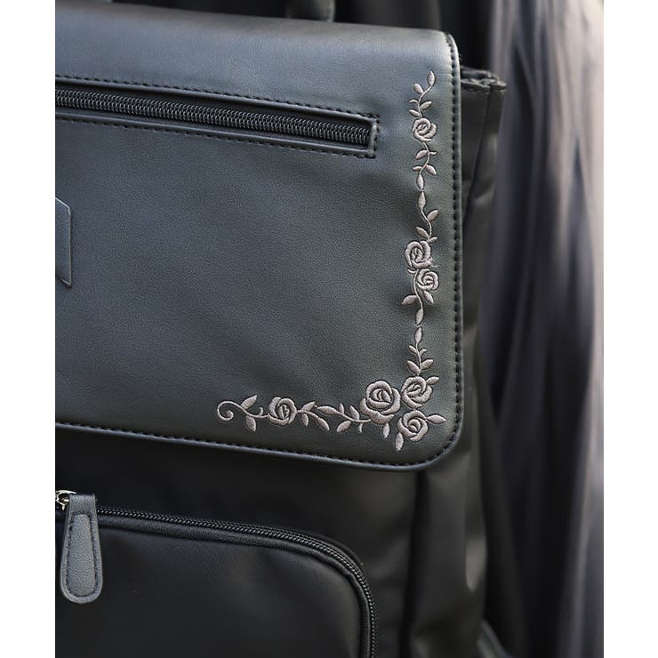 撥水ナイロン刺繍使いリュック | axes femme | 詳細画像7 