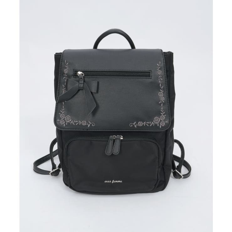 撥水ナイロン刺繍使いリュック | axes femme | 詳細画像9 