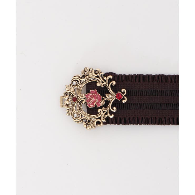 axesfemmePOETIQUE バンビゴムベルト・ゴールドとピンク♤新品 axes femme ベルト いちごモチーフ細ゴムベルト レディース