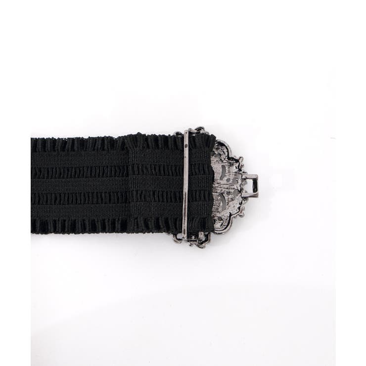 817◇しずく付クラシカルゴムベルト 黒 axes femme アクシーズ axes femme（アクシーズファム）の「しずく付クラシカル
