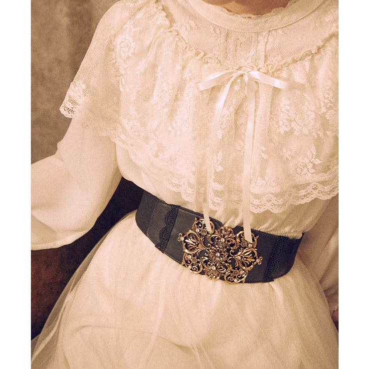 axesfemmePOETIQUE バンビゴムベルト・ゴールドとピンク♤新品 axes femme POETIQUE ベルト ハートチャームゴムベルト