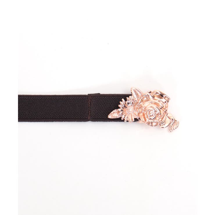 フラワーバックル細ゴムベルト[品番：IGAW0005345]｜axes femme
