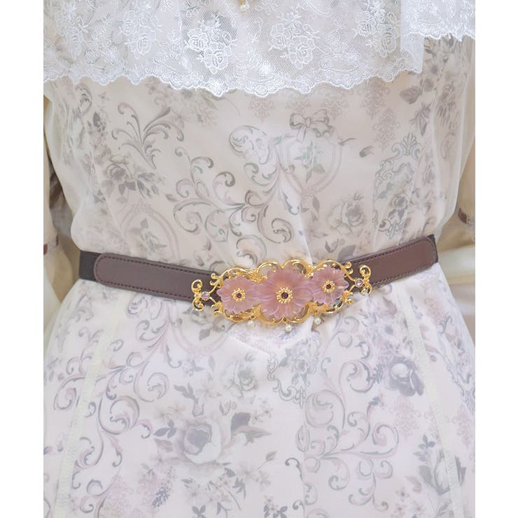 ホマイカフラワー細ゴムベルト[品番：IGAW0005388]｜axes femme