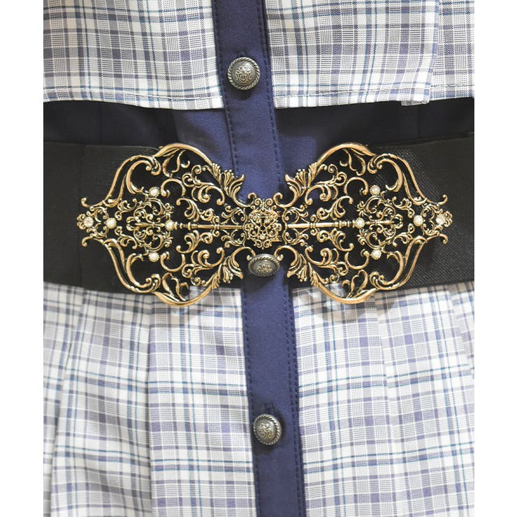 ゴールド | 鍵装飾オーナメント太幅ベルト | axes femme