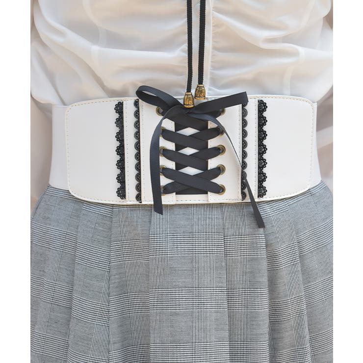 配色スカラップ太幅ベルト | axes femme | 詳細画像2 