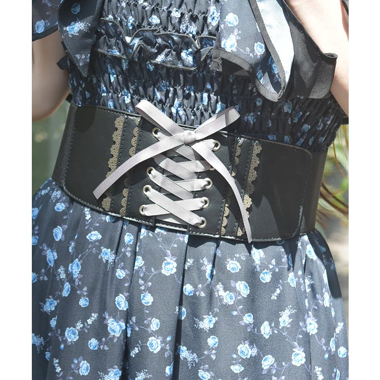 黒 | 配色スカラップ太幅ベルト | axes femme