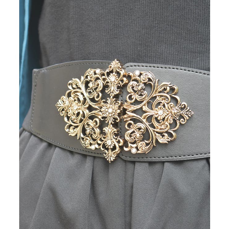 ゴールド | クラシカル装飾太幅ベルト | axes femme