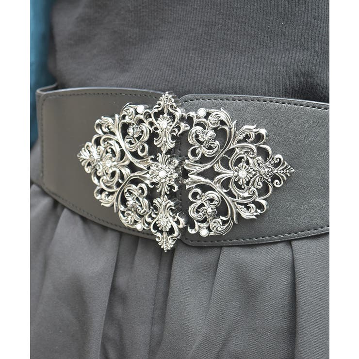 シルバー | クラシカル装飾太幅ベルト | axes femme