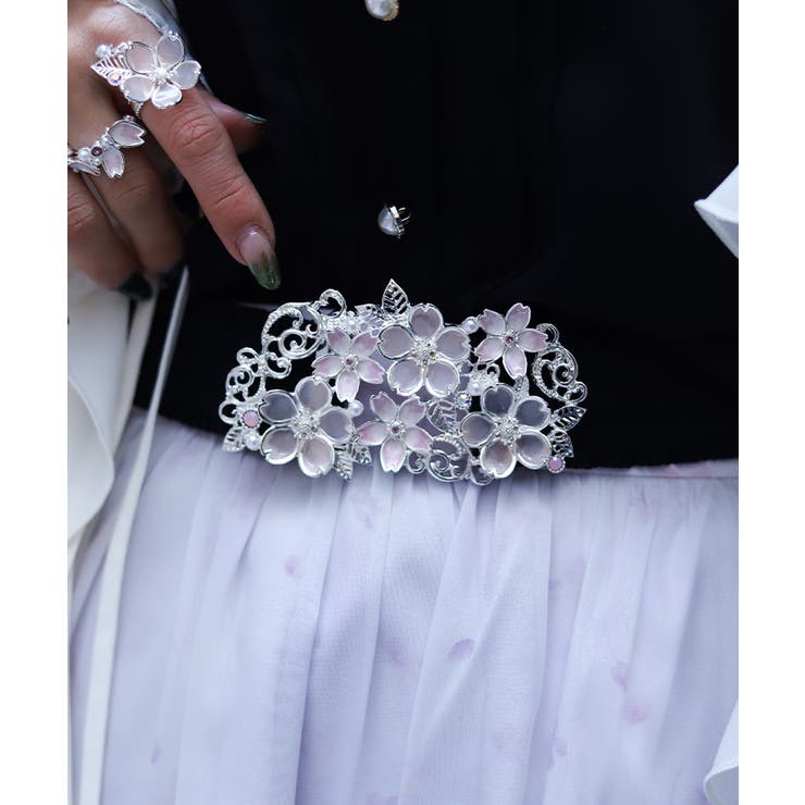 シルバー | 桜モチーフゴムベルト | axes femme