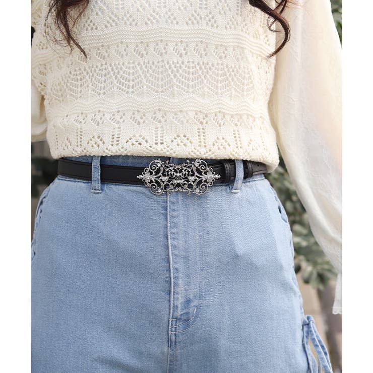 蝶モチーフバックル合皮ベルト | axes femme | 詳細画像3 