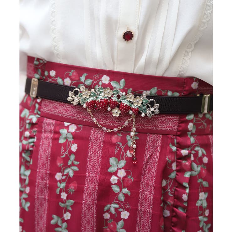 赤 | 苺モチーフ細ゴムベルト | axes femme