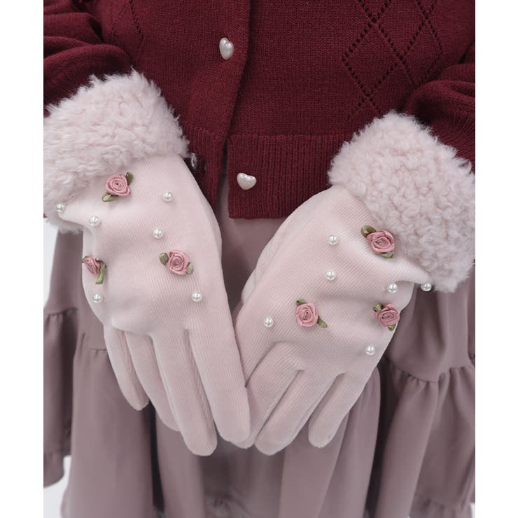 ピンク | ローズ×パール手袋 | axes femme