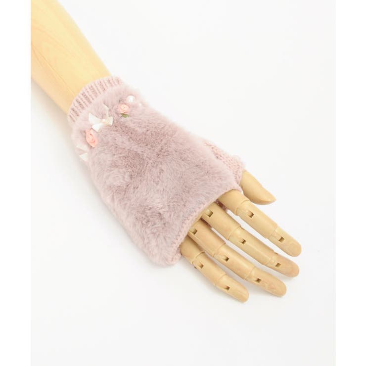 巻きバラ×リボンファー手袋 | axes femme | 詳細画像11 