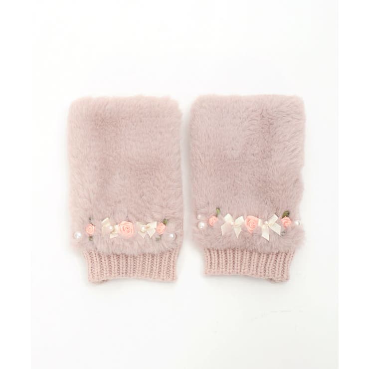 巻きバラ×リボンファー手袋 | axes femme | 詳細画像6 