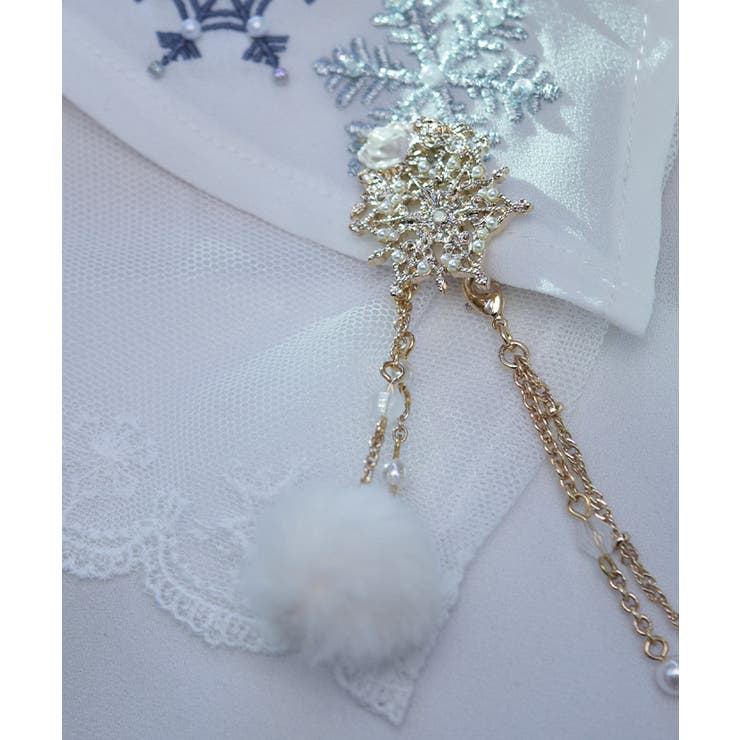雪薔薇モチーフ襟クリップ | axes femme | 詳細画像2 