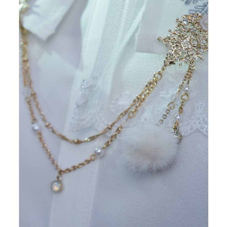 雪薔薇モチーフ襟クリップ | axes femme | 詳細画像3 