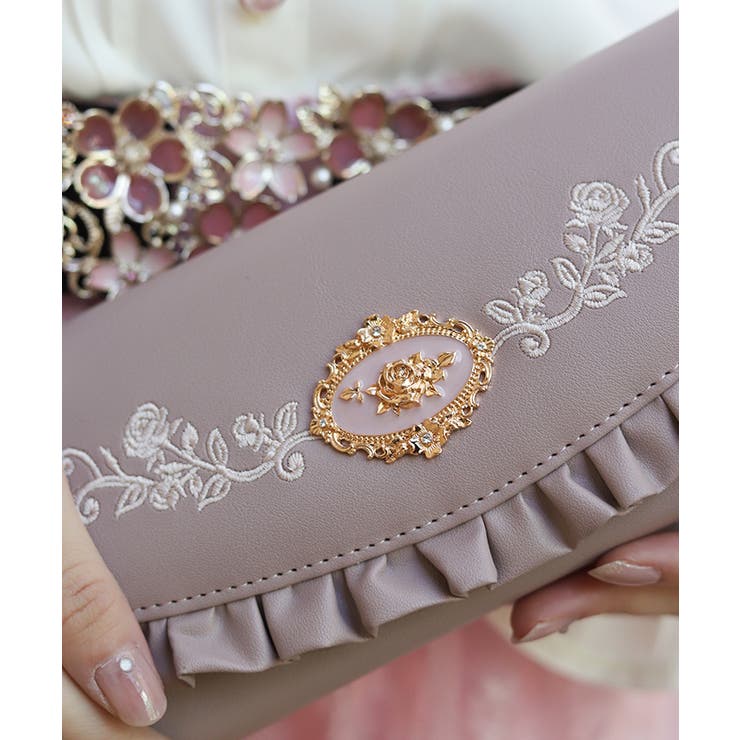 ローズ刺繍フリル長財布 | axes femme | 詳細画像2 