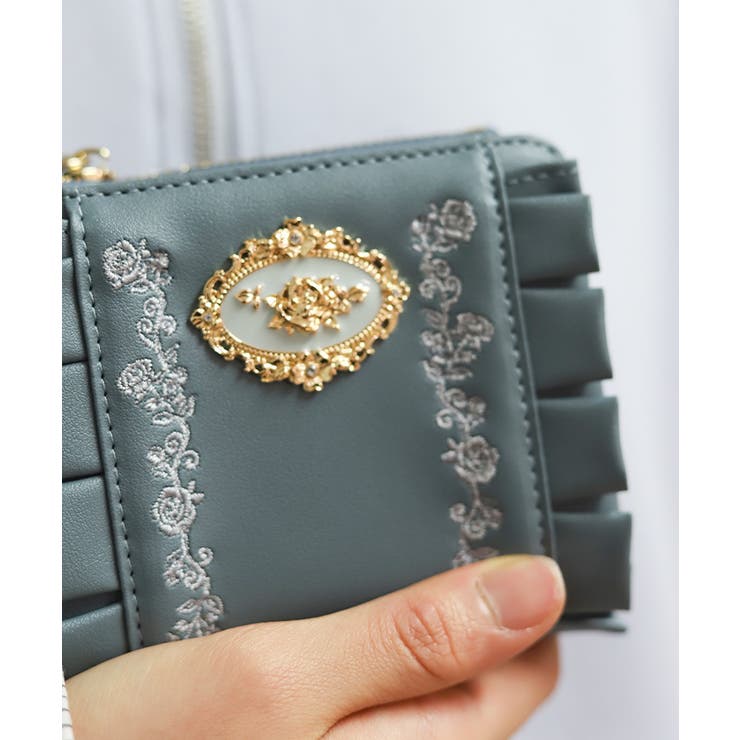 ローズ刺繍フリルミニ財布 | axes femme | 詳細画像3 