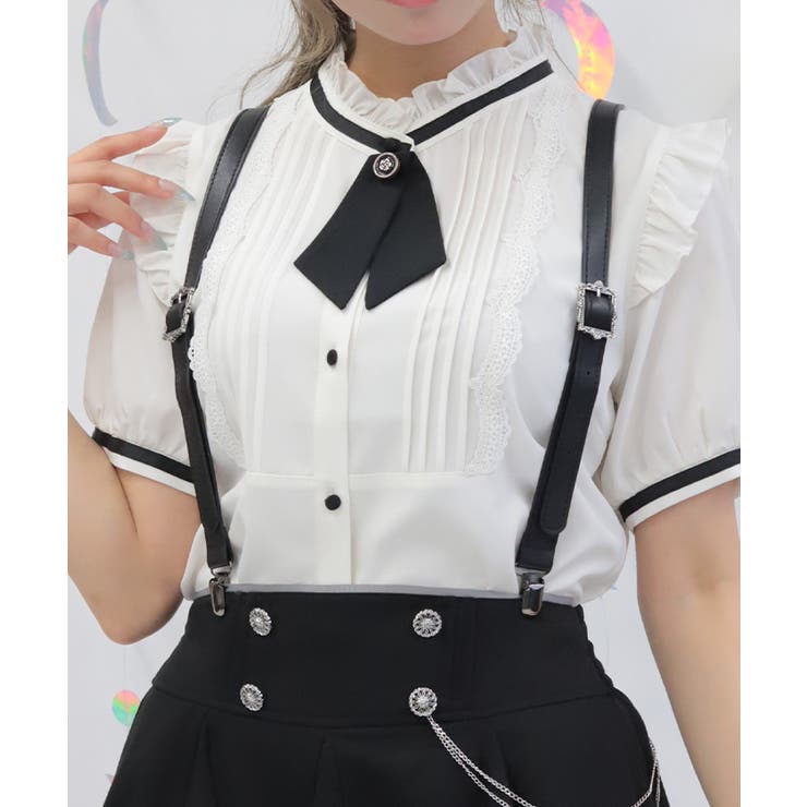 黒 | ローズモチーフサスペンダー | axes femme