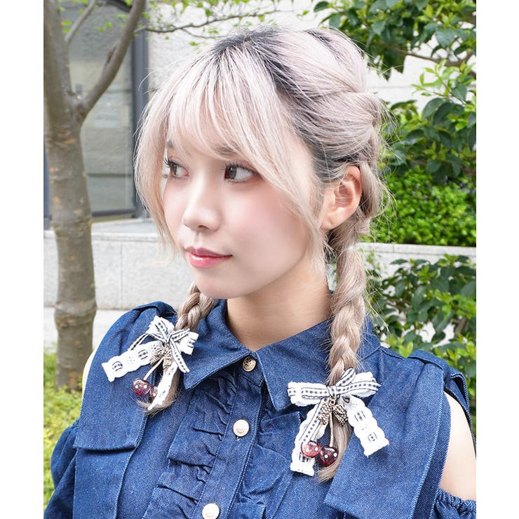 チェリーリボンヘアクリップ | axes femme | 詳細画像3 