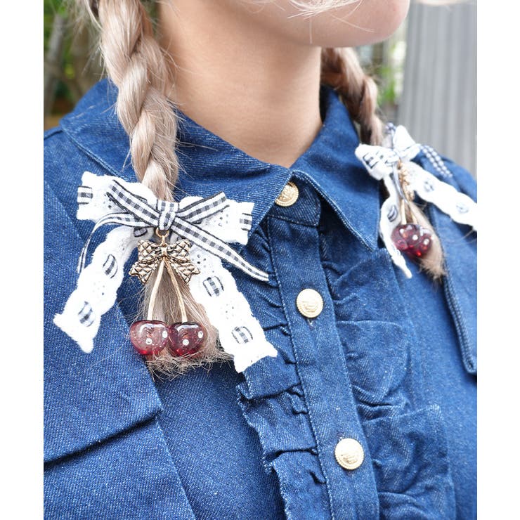 黒 | チェリーリボンヘアクリップ | axes femme