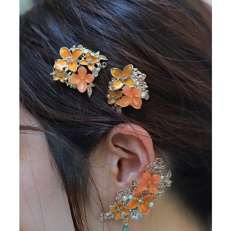 あみさま専用になります♡ アンティークキルト フレーム大きめ·͜· ♡ 金木犀モチーフマルチクリップ[品番：IGAW0006810]｜axes femme