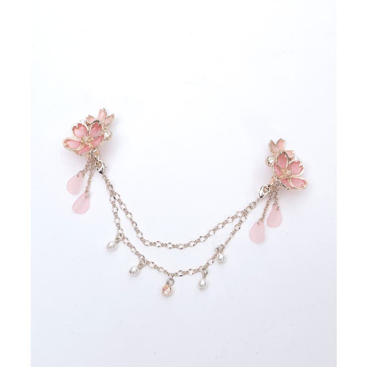 桜モチーフ襟クリップ＆イヤリング | axes femme | 詳細画像3 