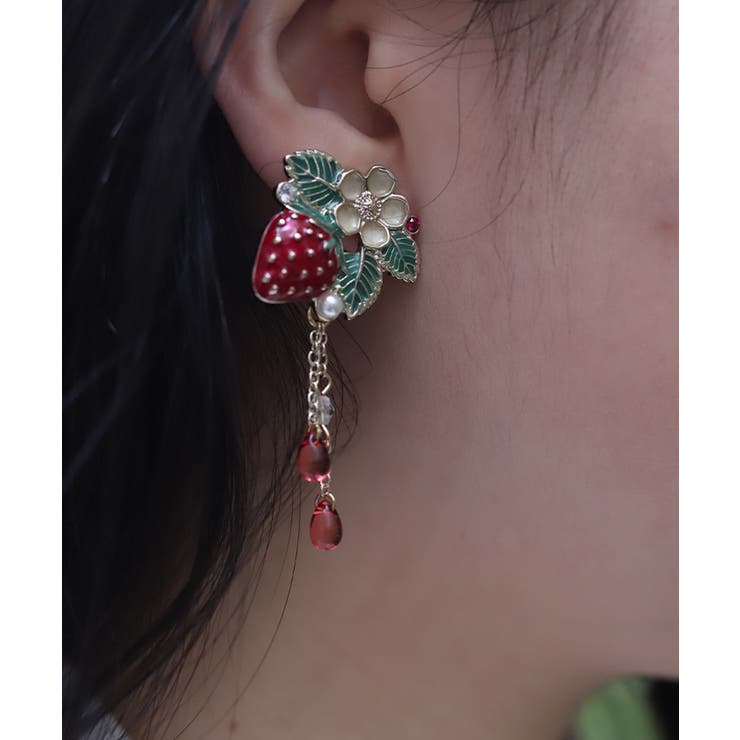 苺モチーフ襟クリップ＆イヤリング | axes femme | 詳細画像3 